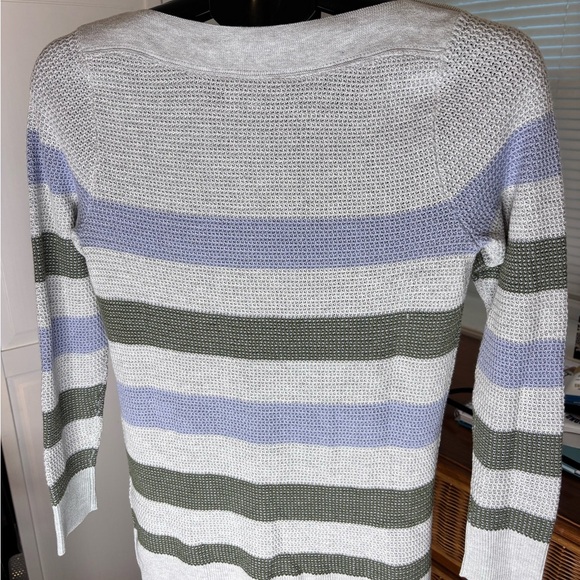 Market & Spruce Gray and Blue Crew Neck Sweater - Picture 2 of 5